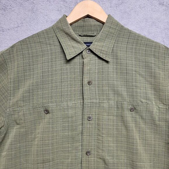5.11 Tactical Shirt Mens Medium Covert Carry Pocket Snap Button Green Plaid - Picture 2 of 9